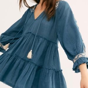 Free People Dream Weaver Bohemian Tunic Mini Dress
